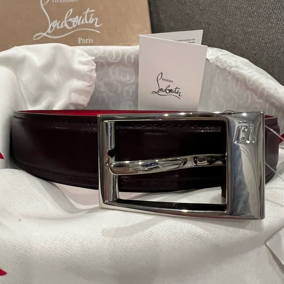 New Christian Louboutin Dark Brown Leather Belt - Picture 5 of 14